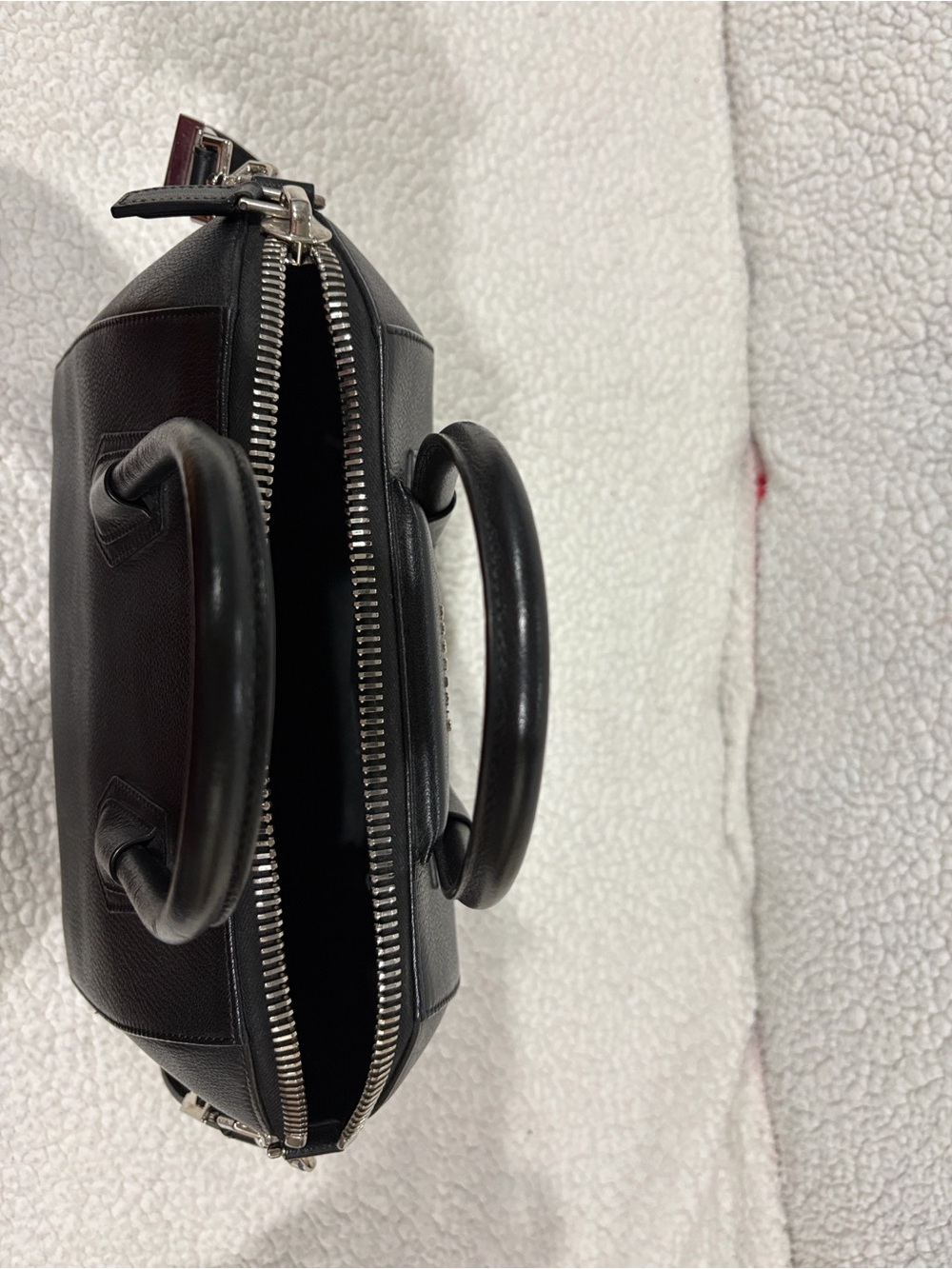 Givenchy Black Leather Top-Handle Satchel with Detachable Strap - Picture 3 of 4